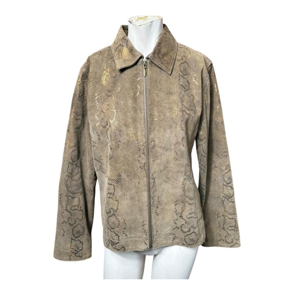 Vintage‎ Y2K snakeskin leather suede jacket